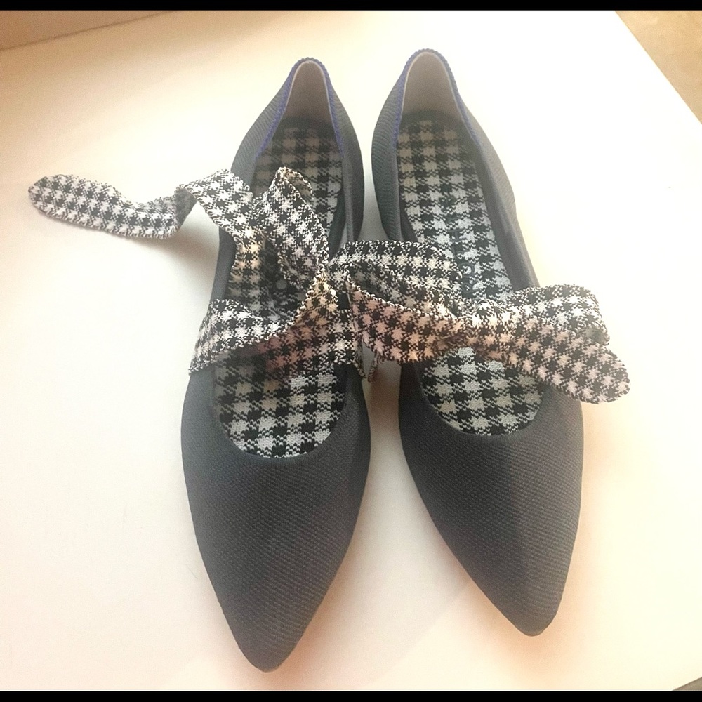 Rothy’s Ink Gingham Mary Janes-